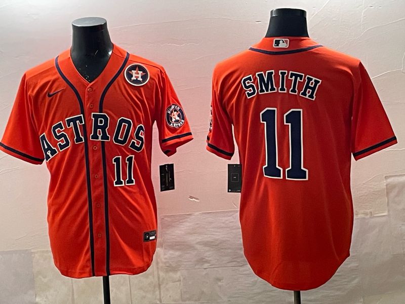 Men 2025 Houston Astros #11 Smith Orange Nike 2025 MLB Jersey 016